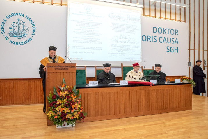 Uroczystość nadania tytułu doktora honoris causa SGH profesorowi​ Jerzemu Hausnerowi 