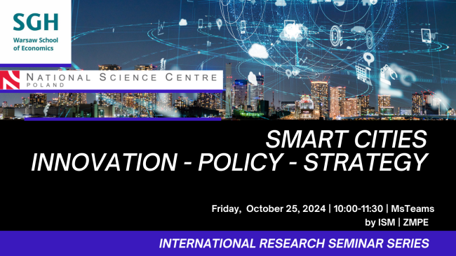 International Research Seminar: smart cities – innovation – policies – strategies